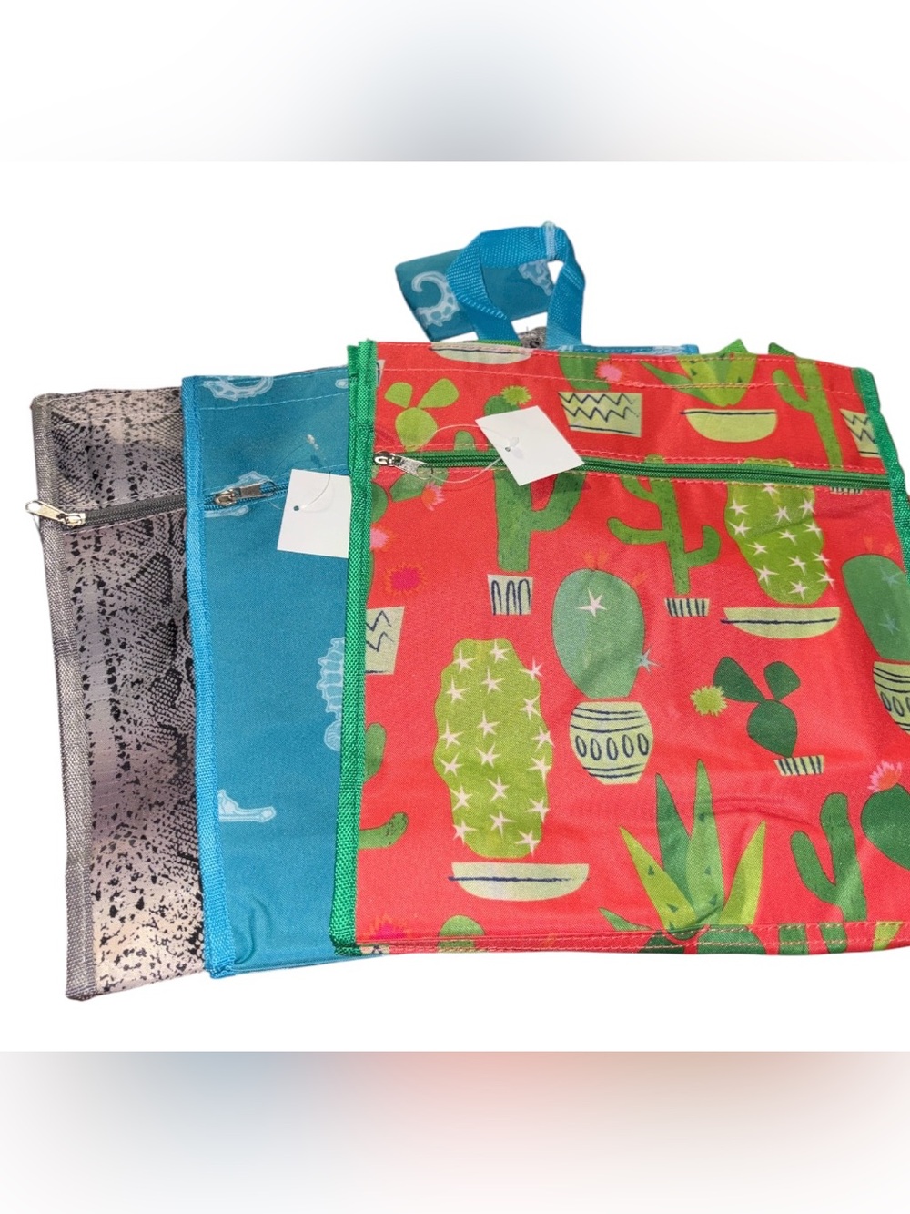 Colorful Prints Tote Bags - Set of 3